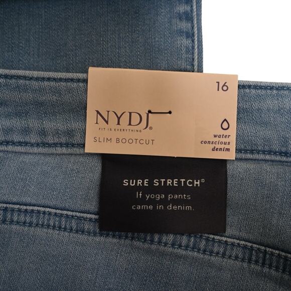 NYDJ Womens 16 Crop High Waist Slim Bootcut Jeans in Lustre NEW - Picture 12 of 15